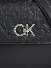 2. Wahl Calvin Klein Re-Lock geprägte Schultertasche schwarz Monogramm