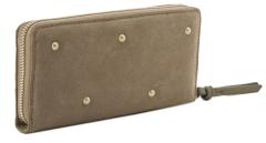 Longbörse The Beaded FREDsBruder Greyish Khaki Nieten Leder