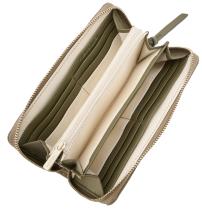 Longbörse The Beaded FREDsBruder Greyish Khaki Nieten Leder