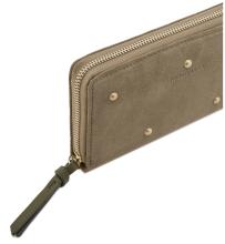 Longbörse The Beaded FREDsBruder Greyish Khaki Nieten Leder