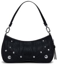 Desigual schwarz Alsacia Embro Patch Umhängetasche klein bestickt Nieten