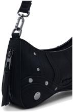 Desigual schwarz Alsacia Embro Patch Umhängetasche klein bestickt Nieten