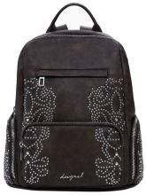 Desigual Backpack braun Poker Face Nieten Chocolate Chester mini