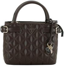 Minihandtasche dunkelbraun Guess Paisleigh Espresso gesteppt