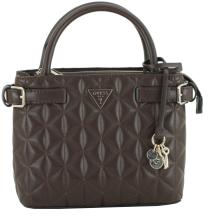 Minihandtasche dunkelbraun Guess Paisleigh Espresso gesteppt