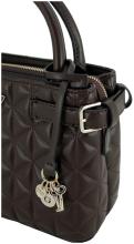 Minihandtasche dunkelbraun Guess Paisleigh Espresso gesteppt