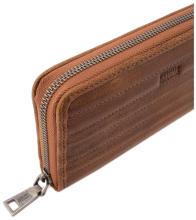 FredsBruder Gürteltier Zipbörse lang Leder Patchwork Desert Brown