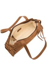 Schultertasche Laced up FredsBruder Veloursleder Desert Brown