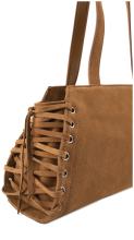 Schultertasche Laced up FredsBruder Veloursleder Desert Brown