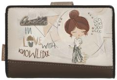 Geldbörse Anekke Sophia hellbeige Metallic Stickerei