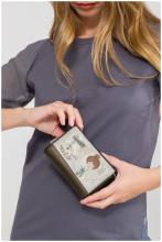 Geldbörse Anekke Sophia hellbeige Metallic Stickerei