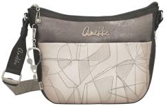 Beuteltasche beige braun Anekke Sophia Auralis Ziernähte