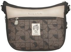 Beuteltasche beige braun Anekke Sophia Auralis Ziernähte