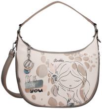 Anekke Muse Olympia Beuteltasche erweiterbar beige Print