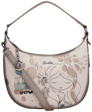 Anekke Muse Olympia Beuteltasche erweiterbar beige Print