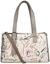 Anekke Handtasche metallic Muse Olympia stilisiert Print farbenfroh