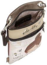 schmale Phone Bag Anekke beige Sophia Comicprint