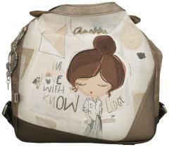 Anekke Taschenrucksack Sophia beige filigran Metallic Print