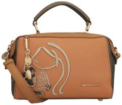 Anekke sytlische Kurzgrifftasche orange Sophia bestickt Gaia