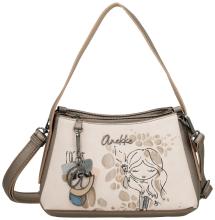 kompakte Anekke Crossovertasche beige Muse metallic Olympia Glitzersteine