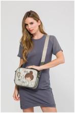 Anekke Schultertasche mit drei Hauptfächern Sophia Beige Glitzer