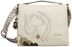 geräumige Damentasche Anekke beige Stickerei Webband Sophia Gaia