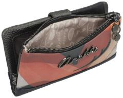 Anekke flexibles Portmonee Muse Rottöne bestickt RFID dunkelblau