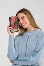 Anekke flexibles Portmonee Muse Rottöne bestickt RFID dunkelblau