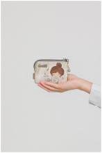 kleine Anekke Minibörse Print beige Sophia bestickt Münzen