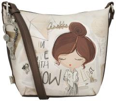 Anekke Sophia Beuteltasche hellbeige Metallic