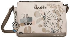 Anekke Damentasche beige Muse Olympia metallic Fackel Ziernieten