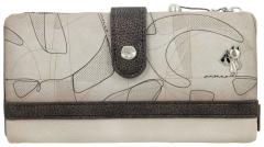 große Geldtasche Anekke Sophia Auralis Metallic grau beige Ziernähte