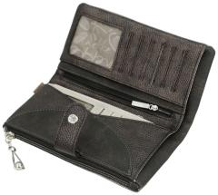 große Geldtasche Anekke Sophia Auralis Metallic grau beige Ziernähte