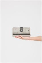 große Geldtasche Anekke Sophia Auralis Metallic grau beige Ziernähte