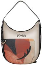 Anekke auffällige Beuteltasche rot Glitzersteine beige Eikon bestickt Muse