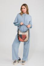 Anekke auffällige Beuteltasche rot Glitzersteine beige Eikon bestickt Muse