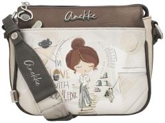 Anekke Crossbody Bag bestickt Sophia beige Glitzersteine metallic