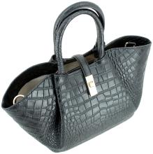 JOOP Kurzgrifftasche Trapez Sheryl Coccodrillo Rindsleder Black