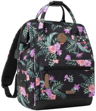 Outdoorrucksack Cabaia schwarz Adventurer Medium floral Valladolid Fronttasche