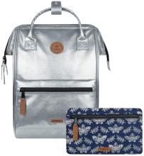 Cityrucksack Cabaia schimmernd Adventurer silver Fiji Medium