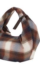 karierte Beuteltasche Stoff Les Visionnaires Greta Chek braun blau