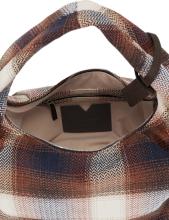 karierte Beuteltasche Stoff Les Visionnaires Greta Chek braun blau