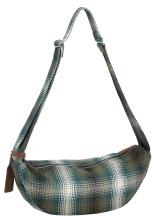 Umhängetasche Fischgrat kariert grün beige Les Visionnaires Zoe Check Jungle