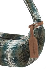 Umhängetasche Fischgrat kariert grün beige Les Visionnaires Zoe Check Jungle
