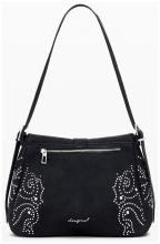 Hobotasche Desigual schwarz Poker Face rockig Nieten Posadas Schnalle