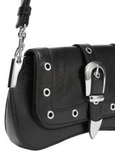 rockige Überschlagtasche Luna Rivet Glossy schwarz Les Visionnaires