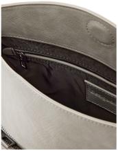 Desigual hellgraue Damentasche Trokel Überschlag Logo Piedra