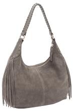 Hobobag Veloursleder Fransen Les Visionnaires Kris taupe Cozy Boho