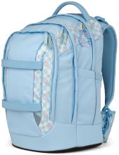 Satch Pack Summer Era hellblau Karo Blumen Büchertasche