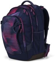 Satch Match Plus Seismic Pink dunkelblau grafischer Print Schultasche